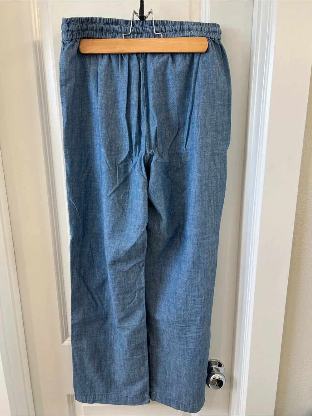 J. Crew Blue Drawstring Linen-Blend Pants